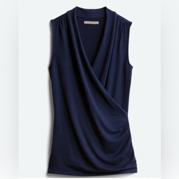 41 Hawthorn Tops - 41 hawthorn Blue Bennie Wrap Front Ruched  knit top size 1X